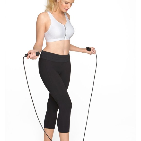 Set of 3! 32G Glamorise SPORT Bra (Racerback) T-Back Zip (HIGH-IMPACT) White NEW - Picture 8 of 16